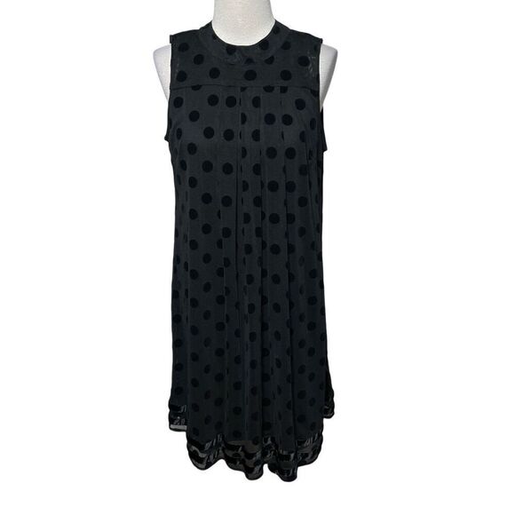 Sara Campbell Sleeveless Black Chiffon Polka Dot Tent Dress size Small - Picture 5 of 6